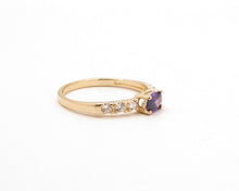 Cargar imagen en el visor de la galería, ANILLO CIRCÓN AMATISTA ENCHAPADO EN ORO
