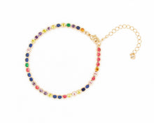 Cargar imagen en el visor de la galería, PULSERA TENNIS COLOR ENCHAPADA EN ORO
