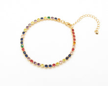 Cargar imagen en el visor de la galería, PULSERA TENNIS COLOR ENCHAPADA EN ORO
