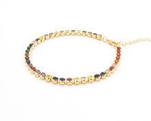 Cargar imagen en el visor de la galería, PULSERA TENNIS COLOR ENCHAPADA EN ORO
