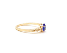 Cargar imagen en el visor de la galería, ANILLO SOLITARIO AZUL ENCHAPADO EN ORO
