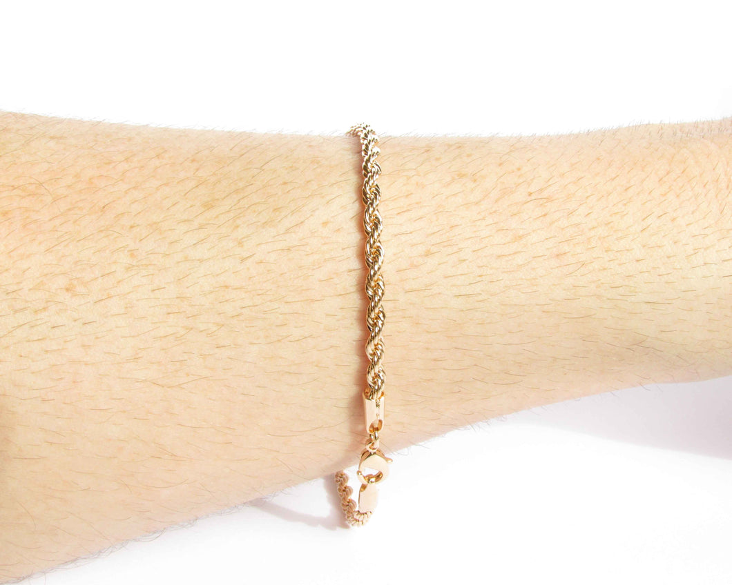 PULSERA ROPE HOMBRE ENCHAPADA EN ORO 18K