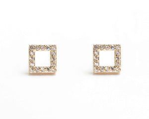 AROS CUADRADO DE CIRCONES ENCHAPADOS EN ORO 18K
