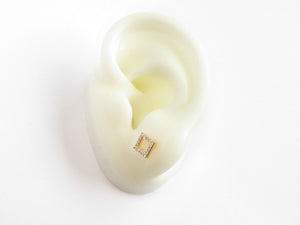 AROS CUADRADO DE CIRCONES ENCHAPADOS EN ORO 18K