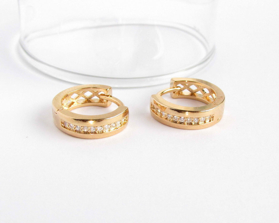 ARGOLLAS KARA 14MM  ENCHAPADAS EN ORO
