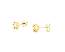 Cargar imagen en el visor de la galería, AROS PERLAS PISTILOS 4 MM ENCHAPADAS EN ORO

