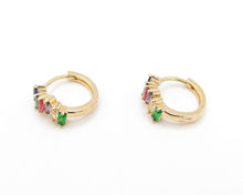 Cargar imagen en el visor de la galería, ARGOLLAS CIRCÓN COLORES ENCHAPADAS EN ORO 18K
