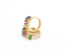 Cargar imagen en el visor de la galería, ARGOLLAS CIRCÓN COLORES ENCHAPADAS EN ORO 18K
