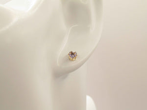 AROS CORAZON AMATISTA ENCHAPADO EN ORO