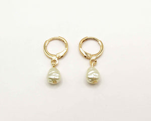 ARGOLLAS PERLA DE RIO ENCHAPADO EN ORO
