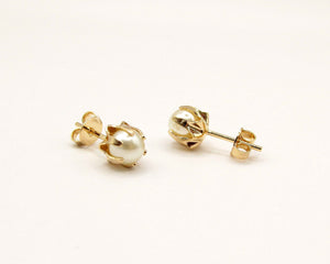 AROS PERLA CANASTILLO 6 MM ENCHAPADOS EN ORO