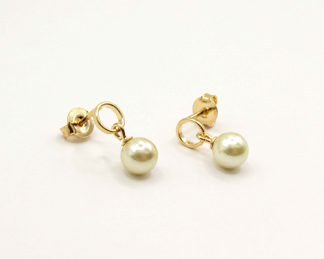 AROS PERLA & CIRCULO ENCHAPADOS EN ORO