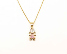 Cargar imagen en el visor de la galería, COLLAR NIÑA CIRCON ROSA ENCHAPADO EN ORO
