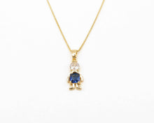 Cargar imagen en el visor de la galería, COLLAR NIÑO CIRCON AZUL ENCHAPADO EN ORO
