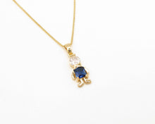 Cargar imagen en el visor de la galería, COLLAR NIÑO CIRCON AZUL ENCHAPADO EN ORO
