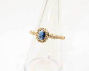 ANILLO LADY DI SAFIRO ENCHAPADO EN ORO