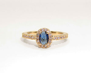 ANILLO LADY DI SAFIRO ENCHAPADO EN ORO