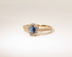 ANILLO LADY DI SAFIRO ENCHAPADO EN ORO