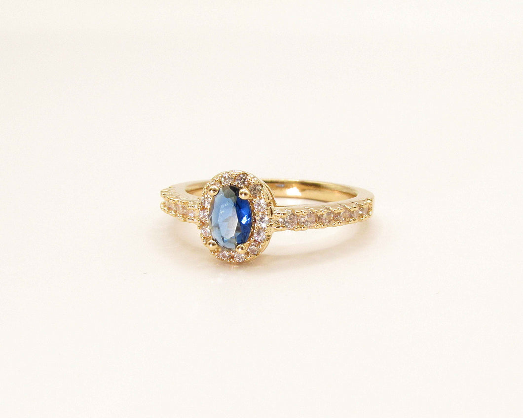 ANILLO LADY DI SAFIRO ENCHAPADO EN ORO