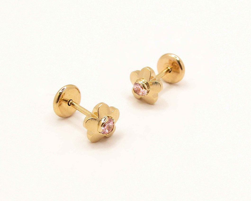 ABRIDORES FLOR PINK ENCHAPADO EN ORO