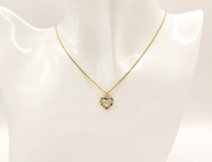 COLLAR CORAZÓN COLORES ENCHAPADO EN ORO