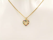 Cargar imagen en el visor de la galería, COLLAR CORAZÓN COLORES ENCHAPADO EN ORO
