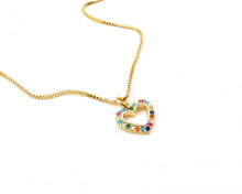 Cargar imagen en el visor de la galería, COLLAR CORAZÓN COLORES ENCHAPADO EN ORO
