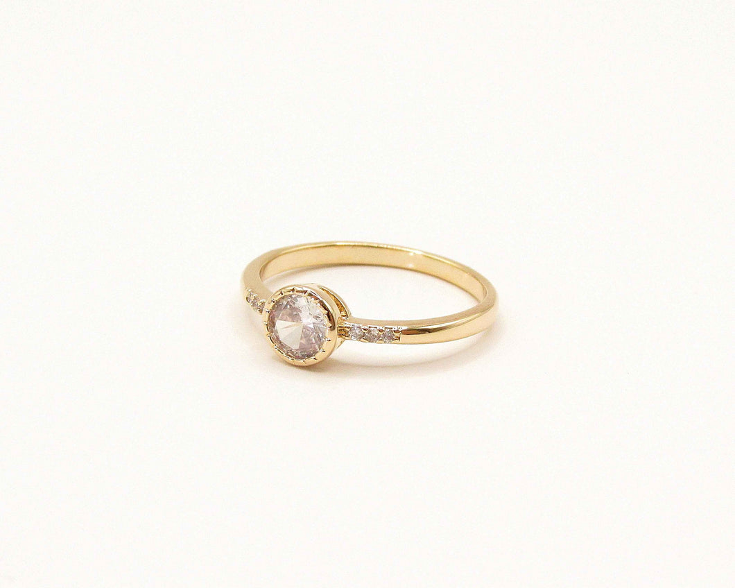 SOLITARIO & MICRO CIRCONES ENCHAPADO EN ORO