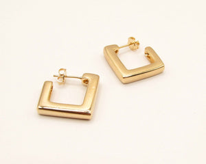 ARGOLLAS CUADRADAS THICK ENCHAPADAS EN ORO