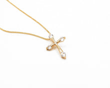 Cargar imagen en el visor de la galería, COLLAR CRUZ DE CIRCONES ENCHAPADO EN ORO
