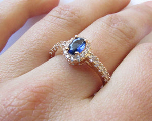 ANILLO LADY DI SAFIRO ENCHAPADO EN ORO