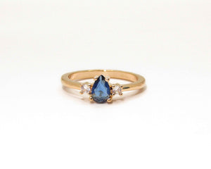 ANILLO CIRCON SAFIRO ENCHAPADO EN ORO