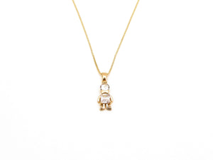 COLLAR NIÑO CIRCON BLANCO ENCHAPADO EN ORO