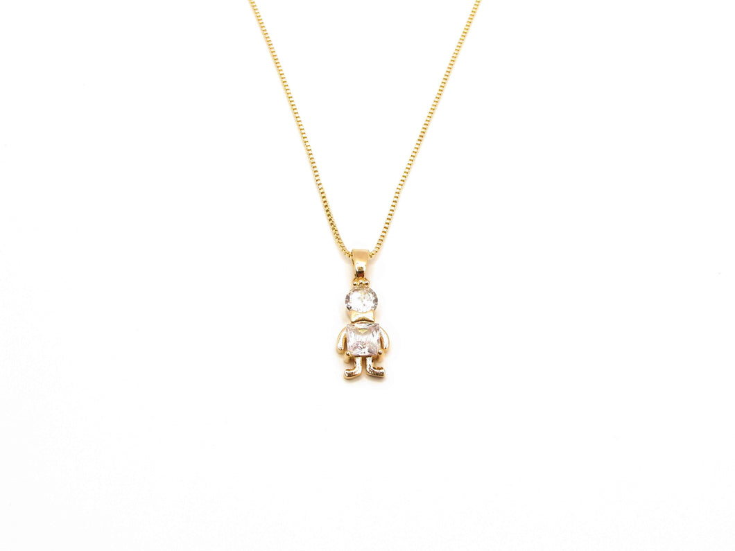 COLLAR NIÑO CIRCON BLANCO ENCHAPADO EN ORO