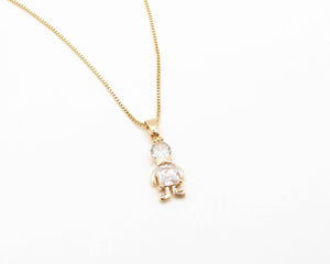 COLLAR NIÑO CIRCON BLANCO ENCHAPADO EN ORO