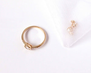 SOLITARIO & MICRO CIRCONES ENCHAPADO EN ORO