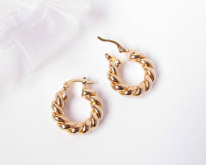 ARGOLLAS TRENZADAS 20 MM  ENCHAPADAS EN ORO