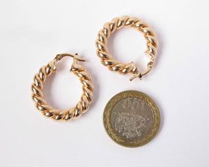 ARGOLLAS TRENZADAS BIG ENCHAPADAS EN ORO