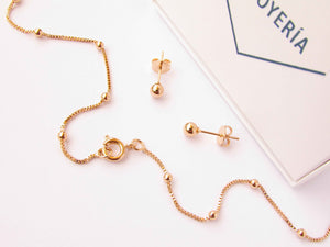 CONJUNTO ESFERAS ENCHAPADO EN ORO