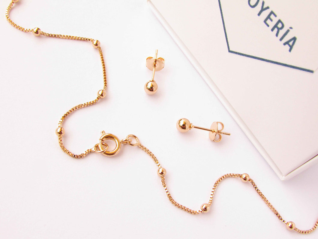 CONJUNTO ESFERAS ENCHAPADO EN ORO