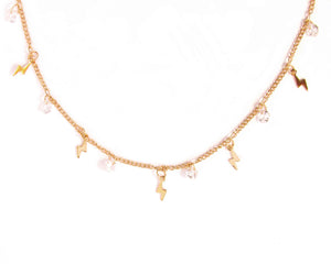 COLLAR RAYOS & CIRCONES ENCHAPADO EN ORO