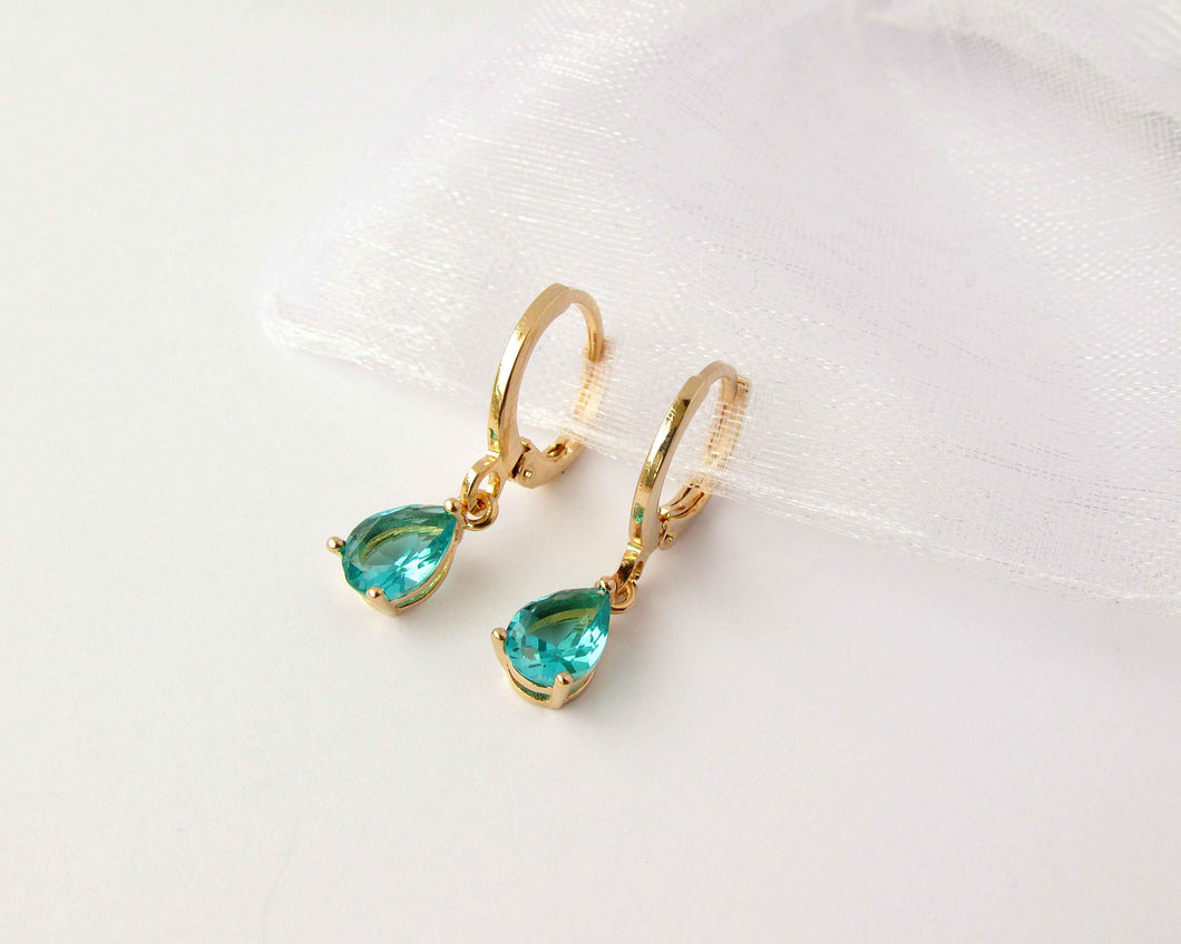 ARGOLLAS GOTA COLOR ENCHAPADAS EN ORO
