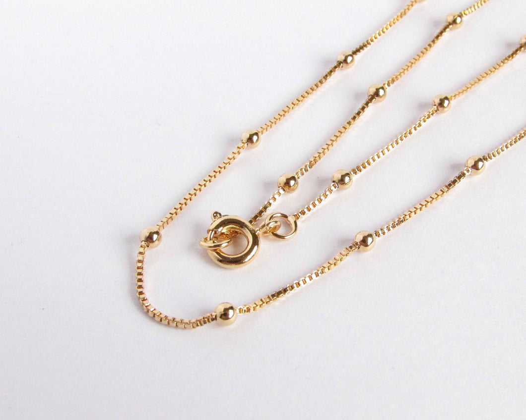 CADENA PELOTAS - 2 MM ENCHAPADO EN ORO