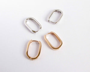 ARGOLLAS RECTANGULAR ENCHAPADAS EN ORO