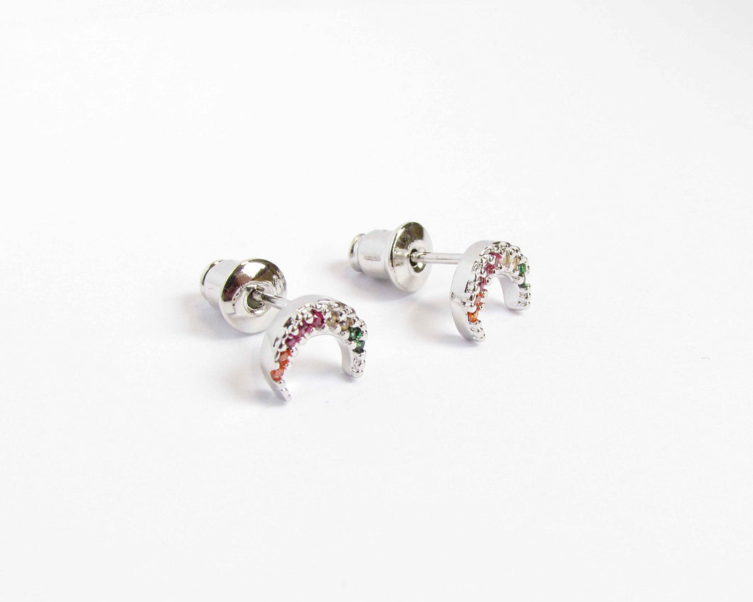 AROS LUNA ENCHAPADOS EN ORO BLANCO