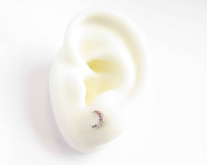 AROS LUNA ENCHAPADOS EN ORO BLANCO