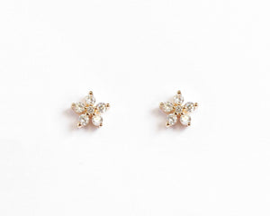 AROS FLOR DE CIRCONES ENCHAPADO EN ORO