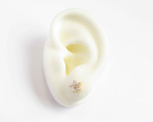 AROS FLOR DE CIRCONES ENCHAPADO EN ORO