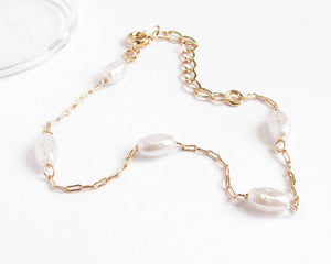 PULSERA PERLAS ENCHAPADA EN ORO