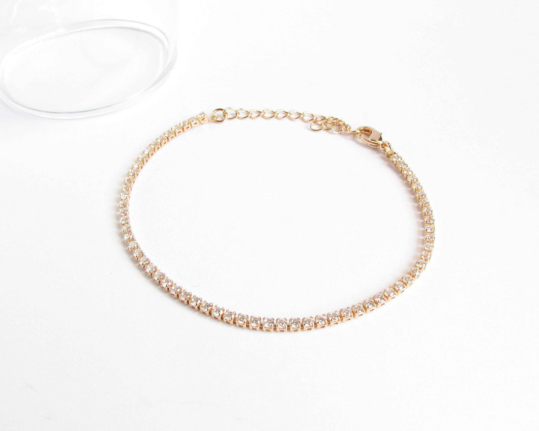 PULSERA CINTILLO ZIRCONIA ENCHAPADA EN ORO